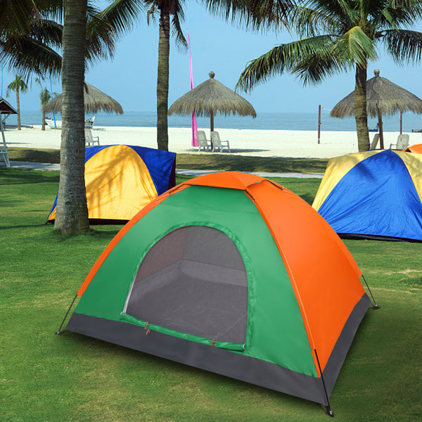 2-Person Waterproof Camping Dome Tent for Outdoor Hiking Survival Orange & Green Doba